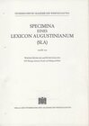 Buchcover Specimina eines Lexicon Augustinianum (SLA). Erstellt auf den Grundlagen... / Specimina eines Lexicon Augustinianum (SLA