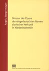 Buchcover Glossar der Etyma der eingedeutschten Namen slavischer Herkunft in Niederösterreich
