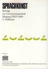 Buchcover Sprachkunst. Beiträge zur Literaturwissenschaft / Sprachkunst. Beiträge zur Literaturwissenschaft Jahrgang XXXV/2004 2. 