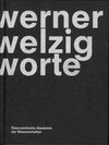 Buchcover Werner Welzig Worte
