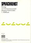 Buchcover Sprachkunst. Beiträge zur Literaturwissenschaft / Sprachkunst. Beiträge zur Literaturwissenschaft Jahrgang XXXVI/2005 1.