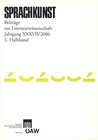 Buchcover Sprachkunst. Beiträge zur Literaturwissenschaft / Sprachkunst. Beiträge zur Literaturwissenschaft Jahrgang XXXVII/2006 1