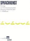 Buchcover Sprachkunst. Beiträge zur Literaturwissenschaft / Sprachkunst. Beiträge zur Literaturwissenschaft Jahrgang XXXVIII/2007 
