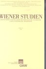 Buchcover Wiener Studien. Zeitschrift für Klassische Philologie, Patristik und Lateinische Tradition / Wiener Studien Band 121/200