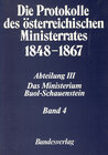 Buchcover Die Protokolle des österreichischen Ministerrates 1848-1867 Abteilung III: Das Ministerium Buol-Schauenstein Band 4