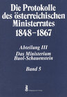 Buchcover Die Protokolle des österreichischen Ministerrates 1848-1867 Abteilung III: Das Ministerium Buol-Schauenstein Band 5