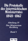 Buchcover Die Protokolle des österreichischen Ministerrates 1848-1867 Abteilung IV: Das Ministerium Rechberg Band 1