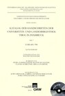 Buchcover Katalog der Handschriften der Universitäts- und Landesbibliothek Tirol, Teil 7: Cod. 601-700