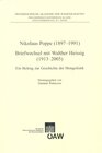 Buchcover Nikolaus Poppe (1897-1991) Briefwechsel mit Walther Heissig (1913-2005)
