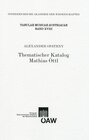 Buchcover Thematischer Katalog Mathias Öttl