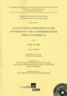 Buchcover Katalog der Handschriften der Universiäts- und Landesbibliothek Tirol in Innsbruck. Teil 8: Cod. 701-800