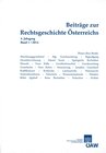 Buchcover Beiträge zur Rechtsgeschichte Österreichs 4. Jahrgang Band 1/2014