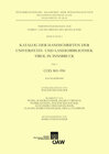 Buchcover Katalog der Handschriften der Universiäts- und Landesbibliothek Tirol in Innsbruck. Teil 9: Cod. 801-950