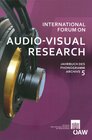 Buchcover International Forum on Audio-Visual Research Jahrbuch des Phonogrammarchivs 5