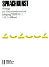 Buchcover Sprachkunst. Beiträge zur Literaturwissenschaft / Sprachkunst Jahrgang XLIII/2012, 1./2. Halbband