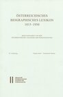 Buchcover Österreichisches Biographisches Lexikon 1815-1950 / Österreichisches Biographisches Lexikon 1815-1950 Lieferung 67
