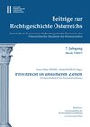 Buchcover Beiträge zur Rechtsgeschichte Österreichs 7. Jahrgang Band 2./2017