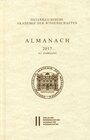 Buchcover Almanach der Akademie der Wissenschaften / Almanach 167. Jahrgang 2017