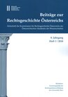 Buchcover Beiträge zur Rechtsgeschichte Österreichs 8. Jahrgang Band 1./2018