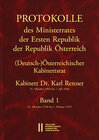 Buchcover Protokolle des Ministerrates der Ersten Republik Österreich, Abteilung I (Deutsch-)Österreichischer Kabinettsrat 31. Okt