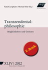 Buchcover Transzendentalphilosophie.