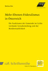 Buchcover Mehr-Ebenen-Föderalismus in Österreich