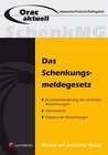 Buchcover Das Schenkungsmeldegesetz