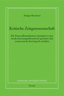 Buchcover Kritische Zeitgenossenschaft