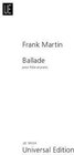 Buchcover Ballade. Frank Martin