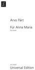Buchcover Für Anna Maria. Arvo Pärt
