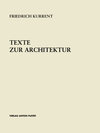 Buchcover Texte zur Architektur
