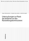 Buchcover Untersuchungen zur Praxis der Verfahren vor den Rückstellungskommissionen