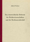 Buchcover Das österreichische Doktorat der Rechtswissenschaften und die Rechtsanwaltschaft