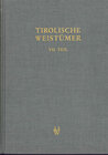 Buchcover Tirolische Weistümer, VII. Teil: Oberinntal