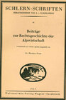 Buchcover Beiträge zur Rechtsgeschichte der Alpwirtschaft