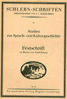 Buchcover Studien zur Sprach- und Kulturgeschichte