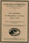 Buchcover Das Verleihbuch des Bergrichters von Trient 1489-1507