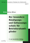 Buchcover Der besondere Kündigungs- und Entlassungsschutz für Betriebsratsmitglieder und ihnen gleichgestellte Personen