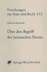 Buchcover Über den Begriff der juristischen Person