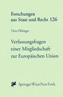Buchcover Verfassungsfragen einer Mitgliedschaft zur Europäischen Union