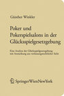 Buchcover Poker und Pokerspielsalons in der Glücksspielgesetzgebung