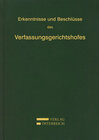Buchcover Erkenntnisse und Beschlüsse des Verfassungsgerichtshofes