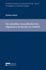 Buchcover Die subsidiäre Anwendbarkeit des allgemeinen Zivilrechts im GmbHG
