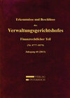 Buchcover Erkenntnisse und Beschlüsse des Verwaltungsgerichtshofes