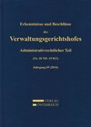 Buchcover Erkenntnisse und Beschlüsse des Verwaltungsgerichtshofes