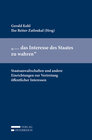 Buchcover "... das Interesse des Staates zu wahren"