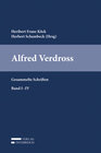 Buchcover Alfred Verdross