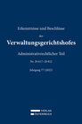 Buchcover Erkenntnisse und Beschlüsse des Verwaltungsgerichtshofes