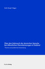 Buchcover Über den Gebrauch der deutschen Sprache bei öffentlichen Dienstleistungen in Südtirol