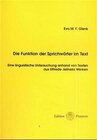 Buchcover Die Funktion der Sprichwörter im Text